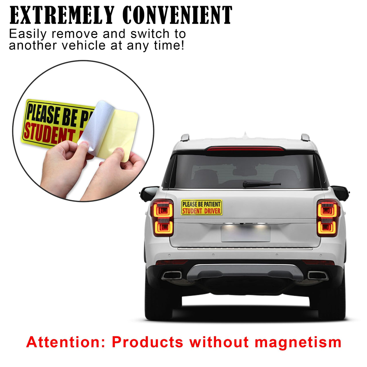 JUSTTOP 3pcs Student Driver Sticker for Car