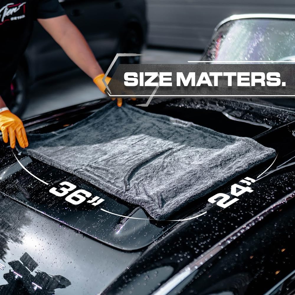 Blackline Drying Towel #1 Rated Car Drying Towel for Car Detailing Streak Free