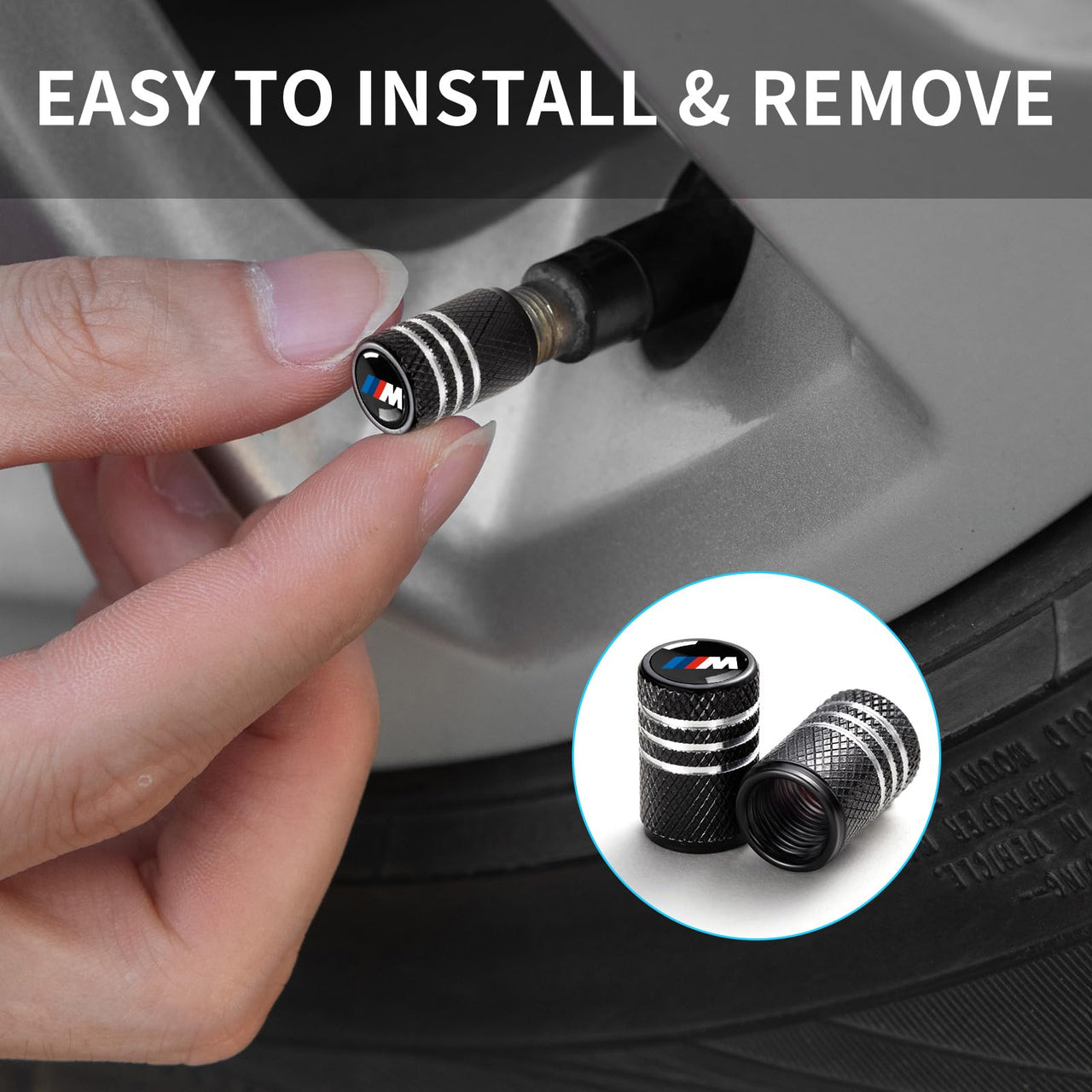 Tire Valve Stem Caps for BMW M M1 M2 M3 Series Metal Car Wheel Air caps