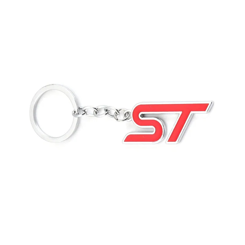 Car Keychain ST Badge Keyring Metal Key Chain Ring Holder