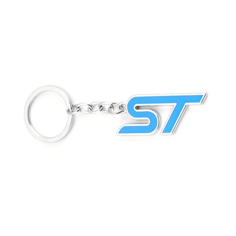 Car Keychain ST Badge Keyring Metal Key Chain Ring Holder