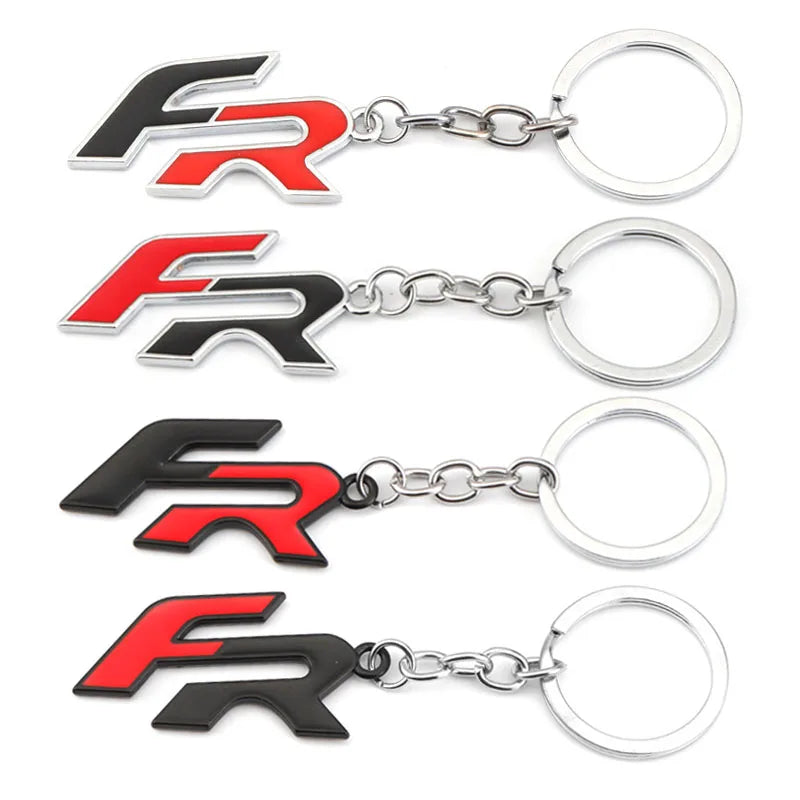 Car Keychain FR Keyring Metal Key Chain Ring Holder Badge