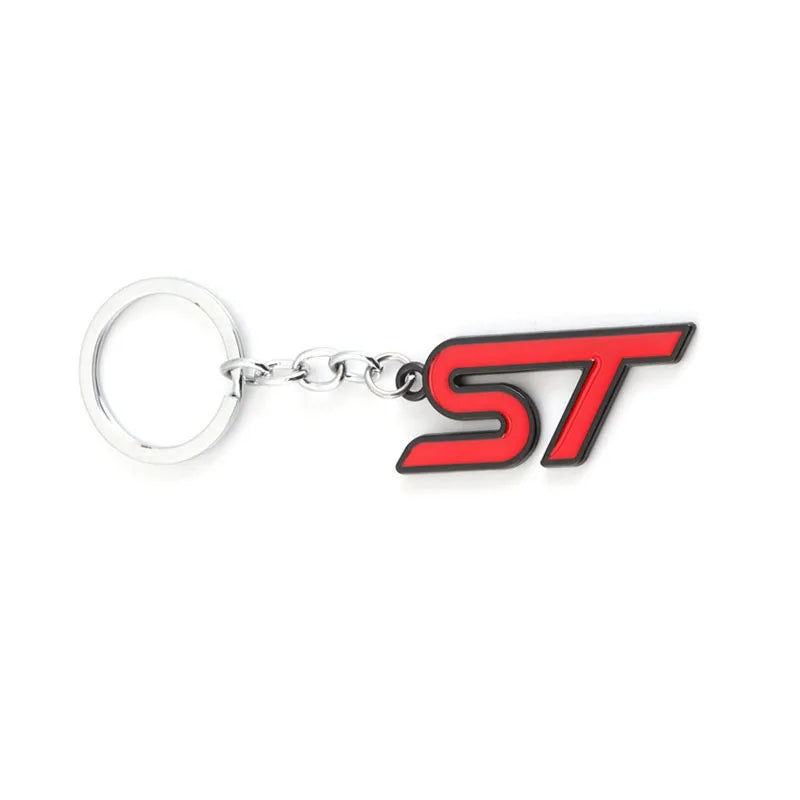 Car Keychain ST Badge Keyring Metal Key Chain Ring Holder