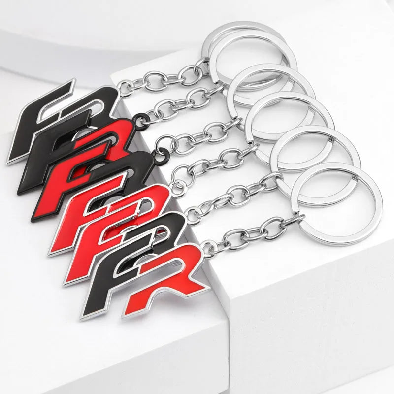 Car Keychain FR Keyring Metal Key Chain Ring Holder Badge