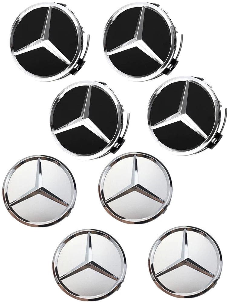 75mm Car Wheel Center Caps Rims Hub Caps For Mercedes Benz