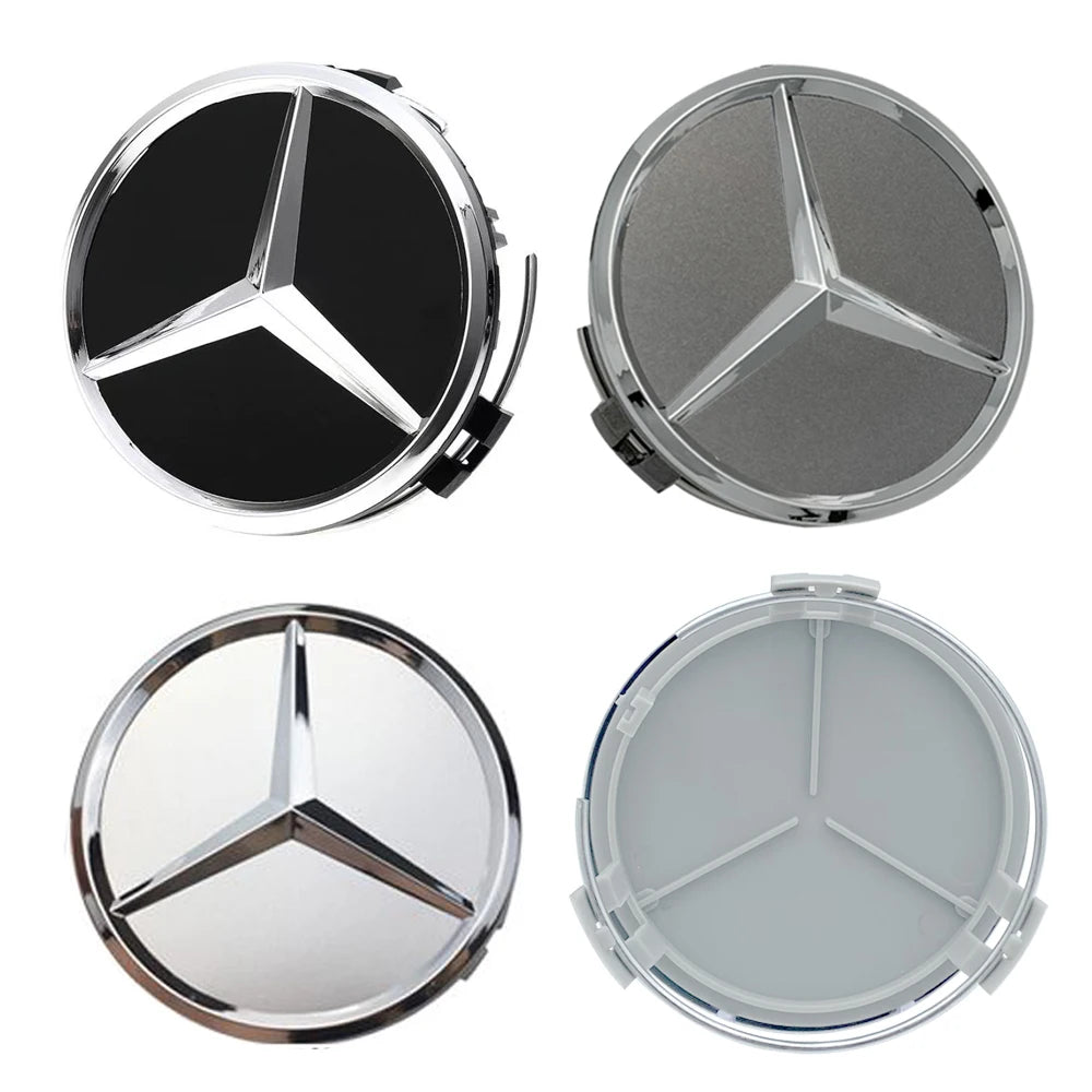 75mm Car Wheel Center Caps Rims Hub Caps For Mercedes Benz