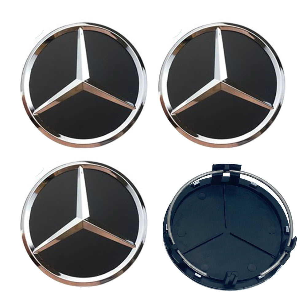 75mm Car Wheel Center Caps Rims Hub Caps For Mercedes Benz