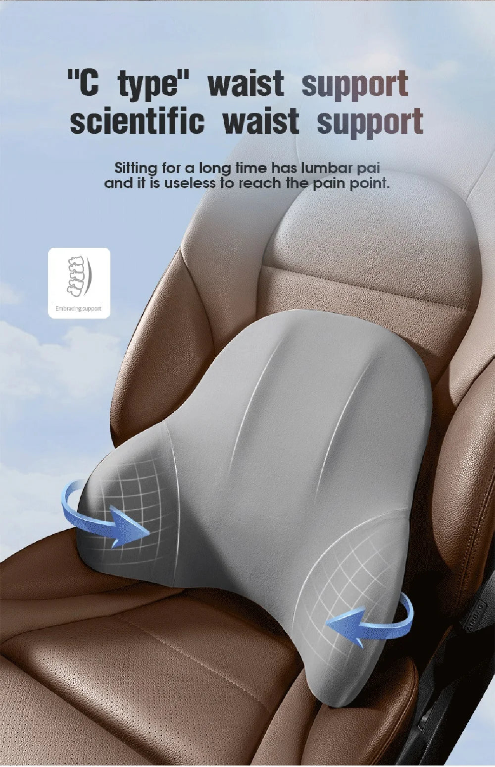 Memory Foam Car Headrest Cushion Relieve Stress Car Seat Pillow